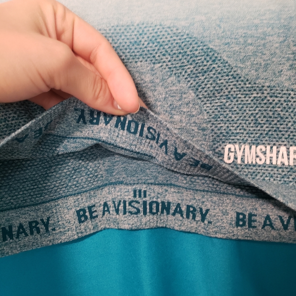 Gymshark blue seamless ombre crop workout top